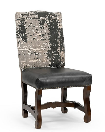 Seven Piece Brown Solid Wood Dining Set with Six Chairs