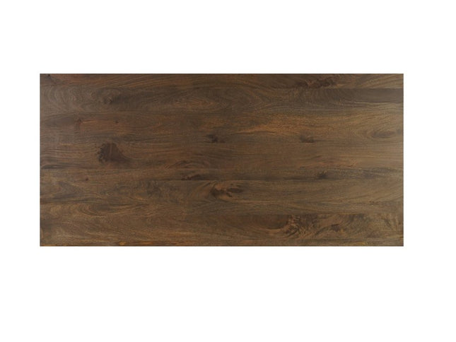 Seven Piece Brown Solid Wood Dining Set with Six Chairs