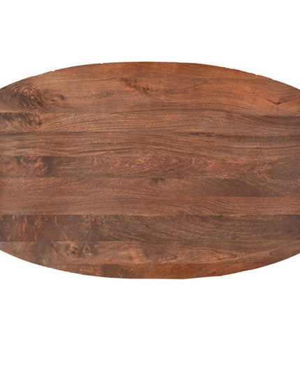 Seven Piece Brown Solid Wood Dining Set with Six Chairs