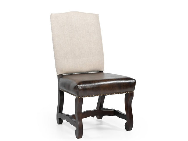 Seven Piece Brown Solid Wood Dining Set with Six Chairs