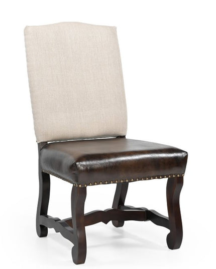 Seven Piece Brown Solid Wood Dining Set with Six Chairs