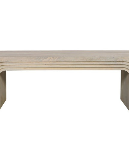 51" White Solid Wood Double Pedestal Coffee Table