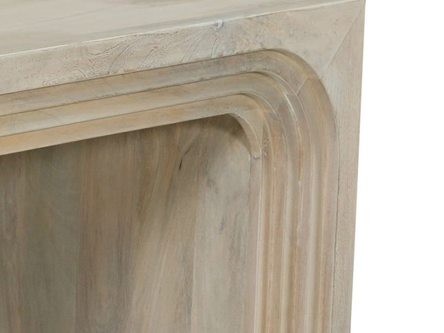 51" White Solid Wood Double Pedestal Coffee Table