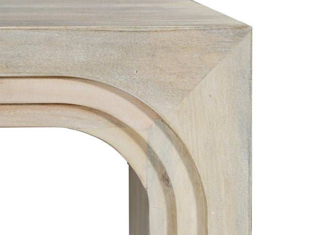 24" White Solid Wood Square Sled End Table