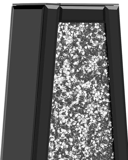 24" Black Crystal Glass Floor Vase With Faux Crystals