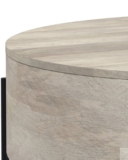 38" White Solid Wood Round Solid Coffee Table