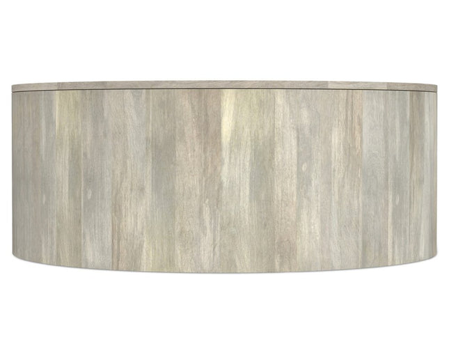 36" White Solid Wood Round Solid Coffee Table