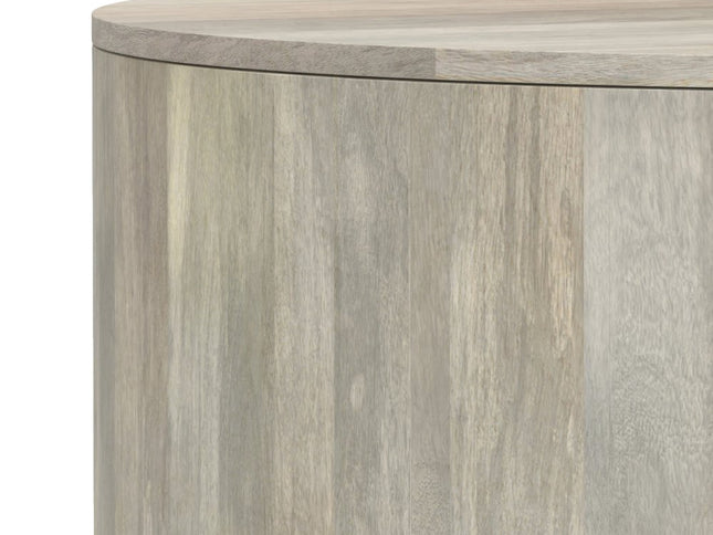 36" White Solid Wood Round Solid Coffee Table