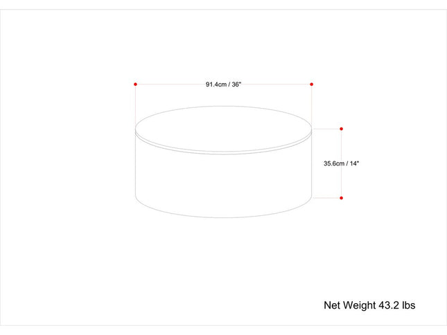 36" White Solid Wood Round Solid Coffee Table