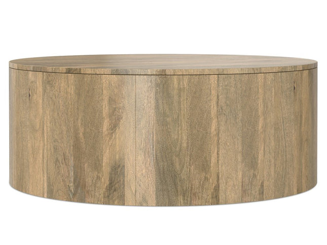 36" Brown Solid Wood Round Solid Coffee Table