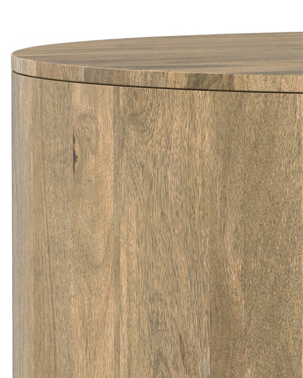 36" Brown Solid Wood Round Solid Coffee Table