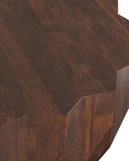 34" Walnut Solid Wood Free Form Solid Coffee Table