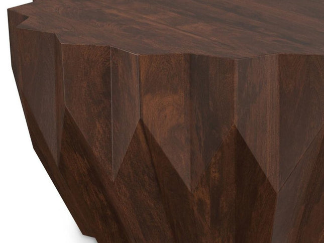 34" Walnut Solid Wood Free Form Solid Coffee Table