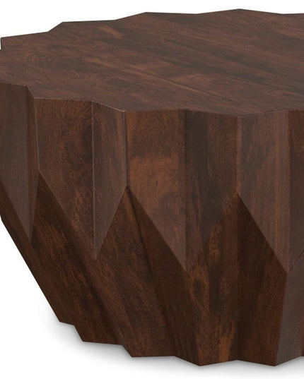 34" Walnut Solid Wood Free Form Solid Coffee Table