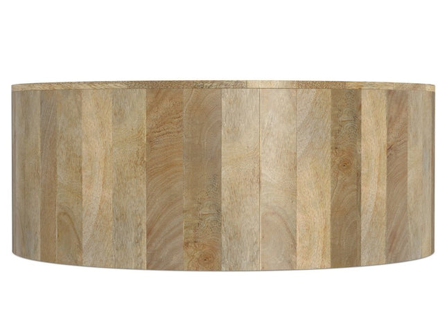 36" Natural Solid Wood Round Solid Coffee Table