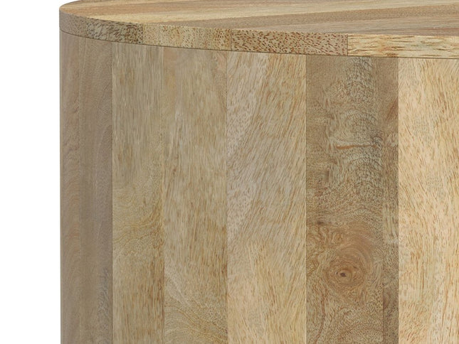 36" Natural Solid Wood Round Solid Coffee Table