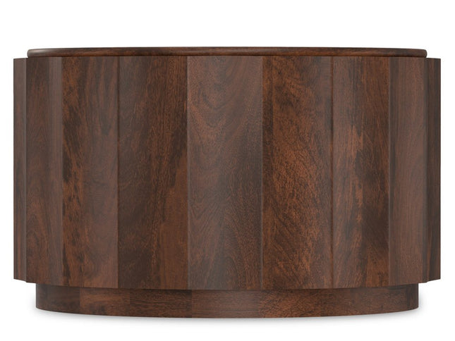 32" Brown Solid Wood Round Solid Coffee Table