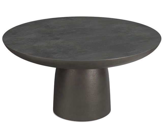 30" Black Aluminum Round Solid Coffee Table