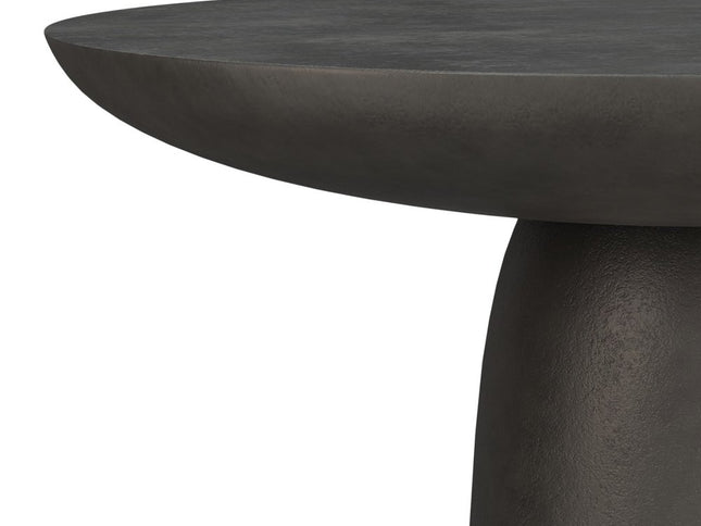 30" Black Aluminum Round Solid Coffee Table