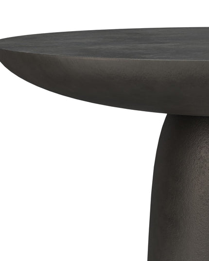 30" Black Aluminum Round Solid Coffee Table