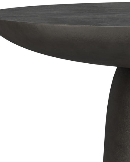 30" Black Aluminum Round Solid Coffee Table