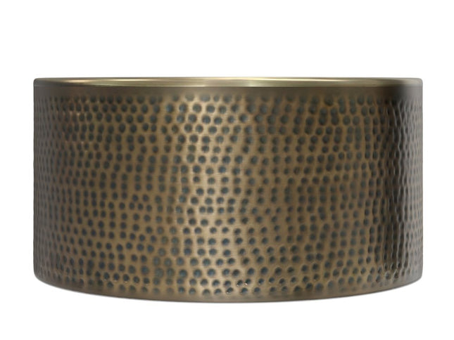 32" Antiqued Gold Iron Round Solid Coffee Table