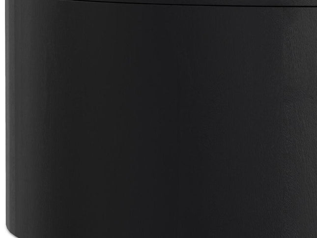 36" Black Solid Wood Round Solid Coffee Table