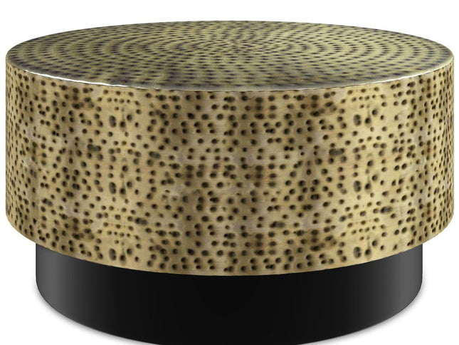 30" Black Iron Round Solid Coffee Table