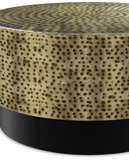 30" Black Iron Round Solid Coffee Table