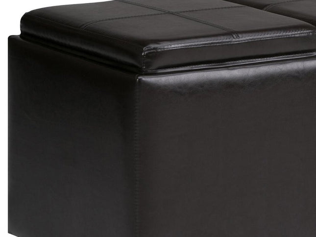42" Dark Brown and Brown Upholstery Storage Ottoman