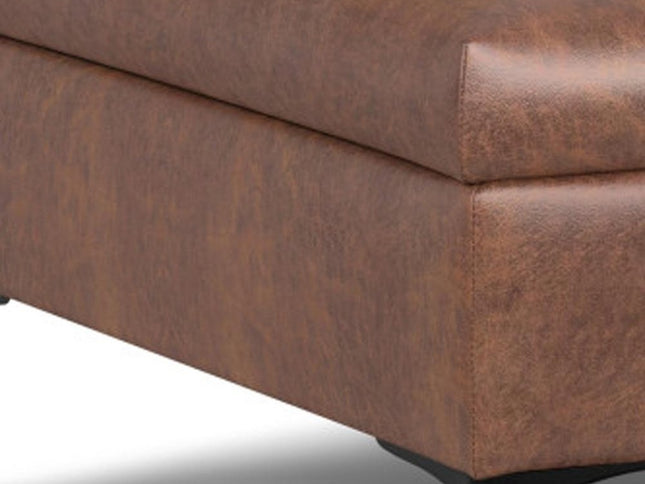 36" Black and Brown Upholstery Storage Ottoman