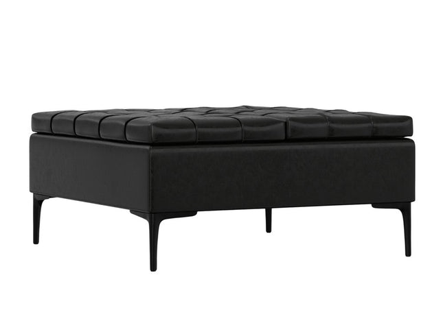36" Black Upholstery Storage Ottoman