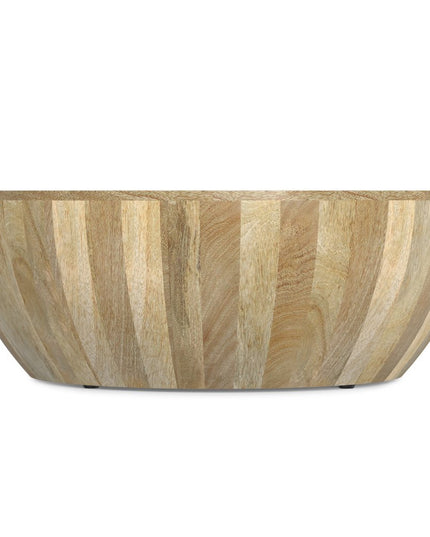 34" Natural Solid Wood Round Solid Coffee Table