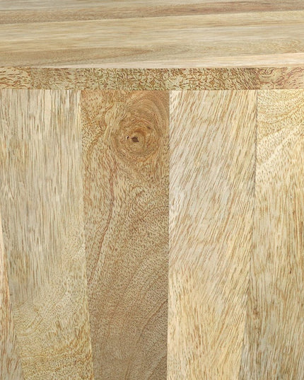 34" Natural Solid Wood Round Solid Coffee Table