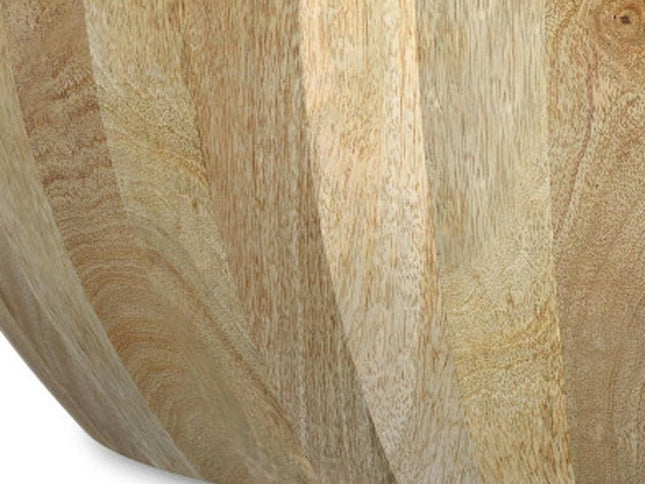 34" Natural Solid Wood Round Solid Coffee Table