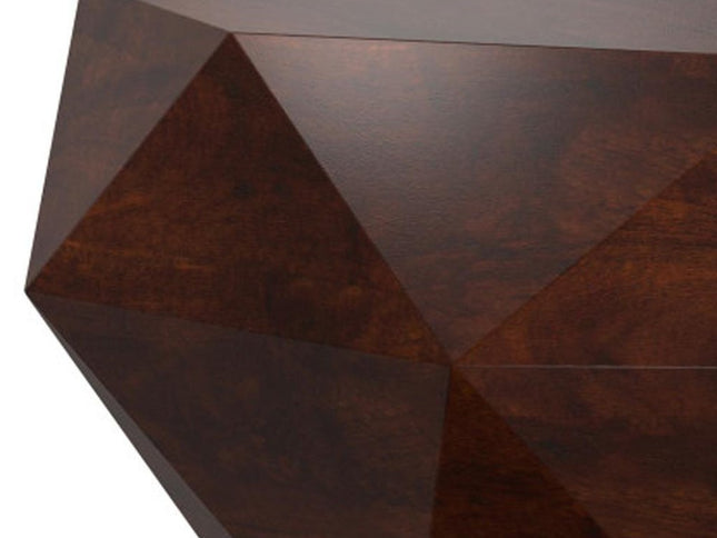 35" Brown Solid Wood Free Form Solid Coffee Table