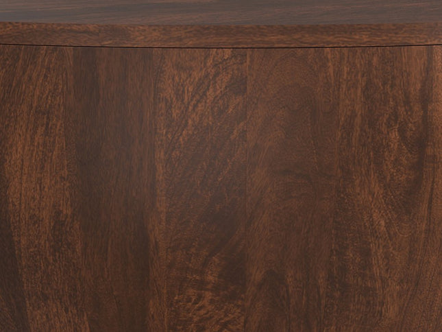 34" Brown Solid Wood Round Solid Coffee Table