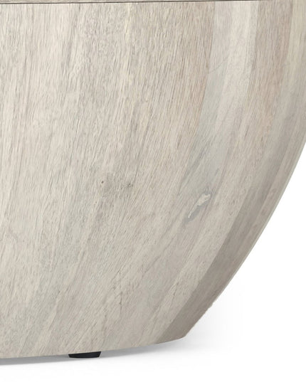 34" White Solid Wood Round Solid Coffee Table