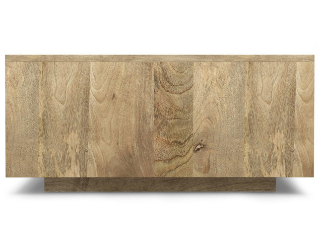 30" Natural Solid Wood Square Solid Coffee Table