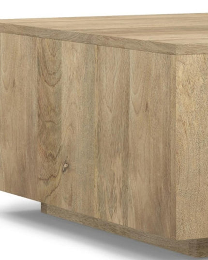 30" Natural Solid Wood Square Solid Coffee Table
