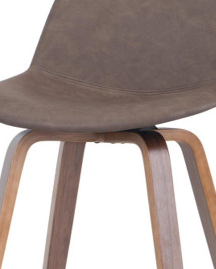 28" Brown Wood Backless Counter Height Bar Chair