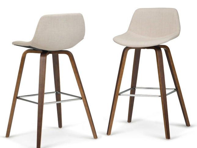 28" Natural Wood Backless Counter Height Bar Chair