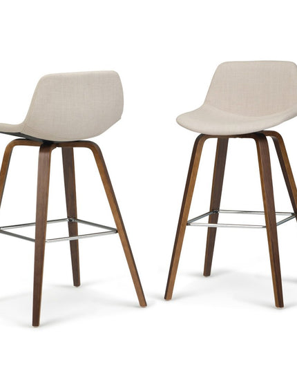 28" Natural Wood Backless Counter Height Bar Chair