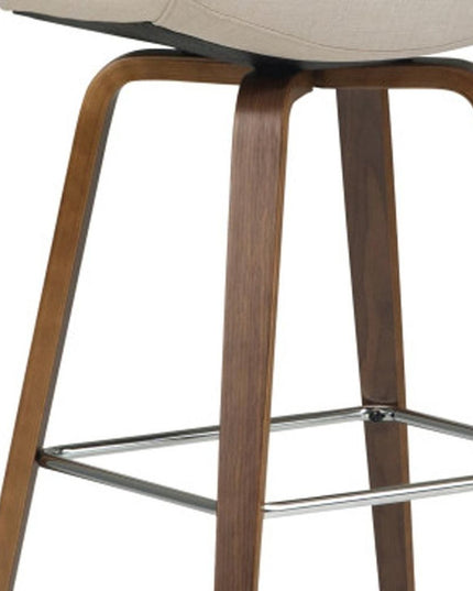 28" Natural Wood Backless Counter Height Bar Chair