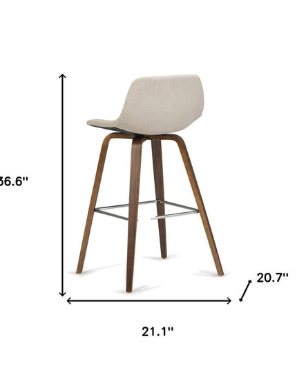 28" Natural Wood Backless Counter Height Bar Chair