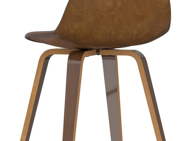 28" Tan Wood Backless Counter Height Bar Chair