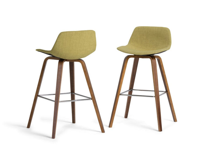 28" Green Wood Backless Counter Height Bar Chair