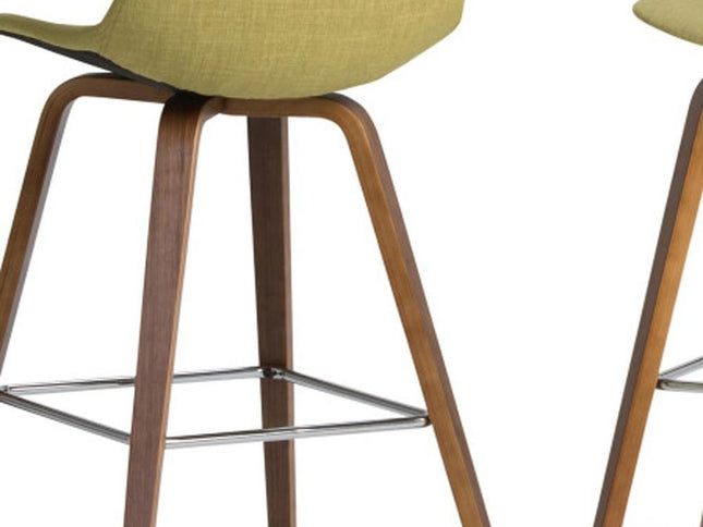 28" Green Wood Backless Counter Height Bar Chair