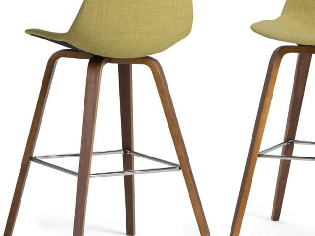 28" Green Wood Backless Counter Height Bar Chair