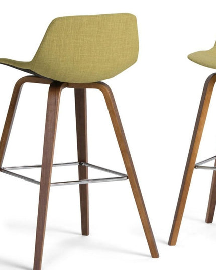 28" Green Wood Backless Counter Height Bar Chair